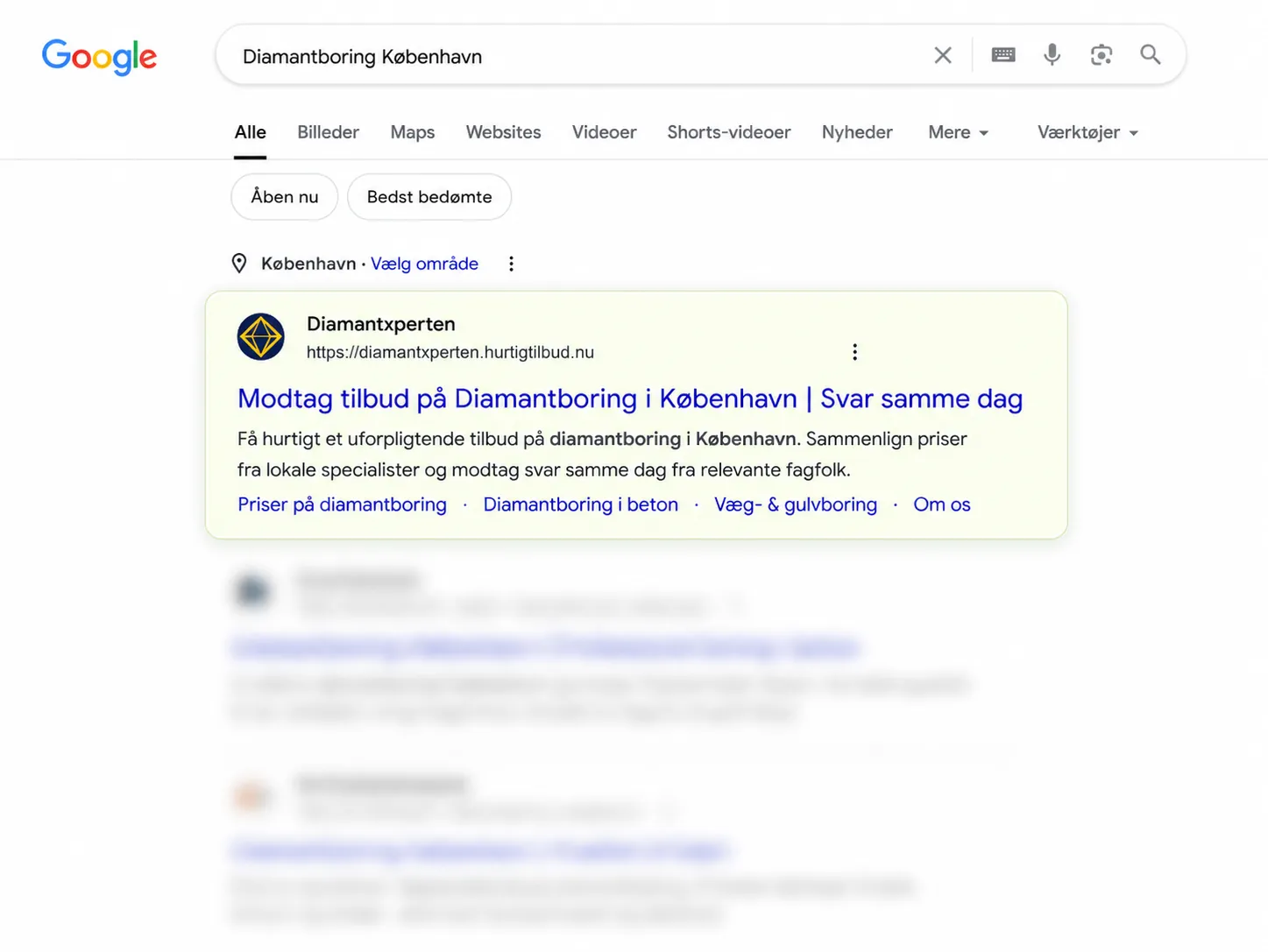 Google-resultat for Diamantxperten