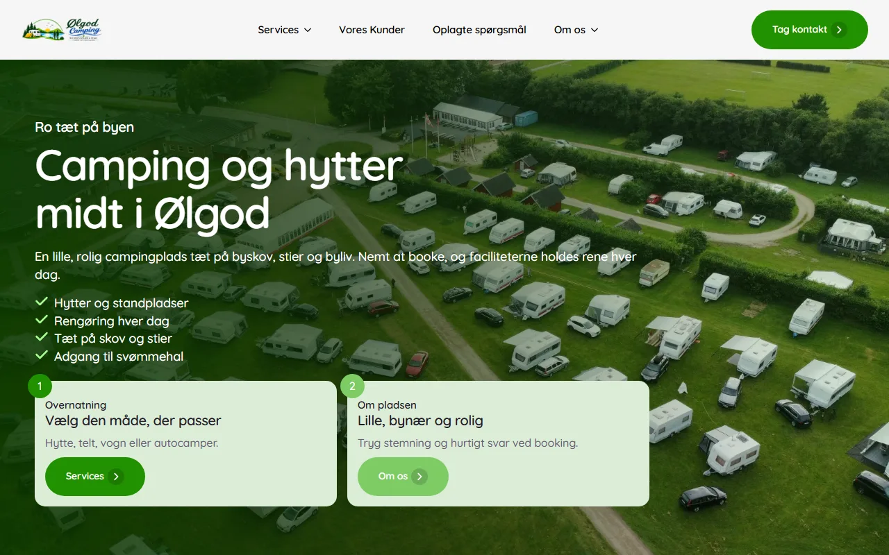 Hjemmeside lavet af Moneyweb til Ølgod Camping